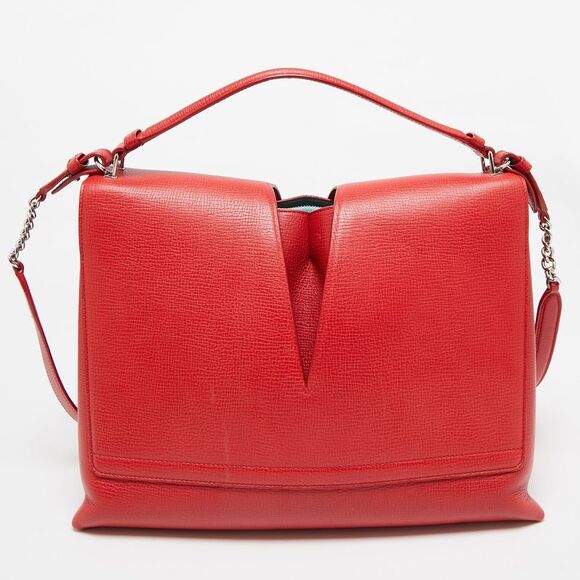 Jil Sander Red Leather Cut Out Top Handle Bag - Picture 4 of 7